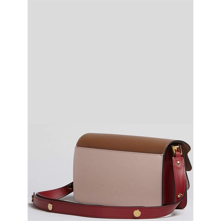 MARNI Trunk Bag EW, Gold Brown/Quartz/Burgundy